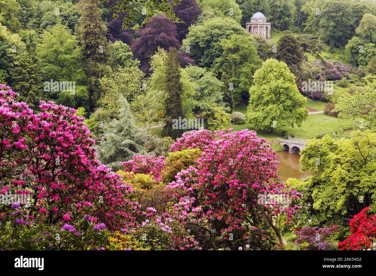 Stourton: Stourhead Garden mit Apollo-Tempel, Suedengland | Utilizzo di tutto il mondo Foto Stock