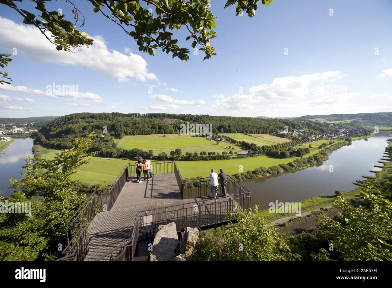 Weser-Skywalk zwischen Bad Karlshafen und Wuergassen, Weserbegland | Utilizzo di tutto il mondo Foto Stock