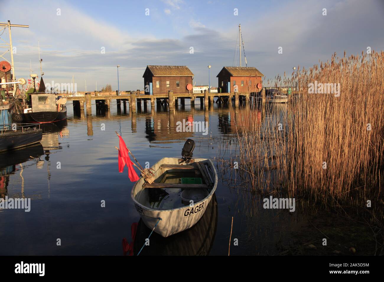 Insel Ruegen/Halbinsel Moenchgut: Hafen von Gager, Meclenburgo-Pomerania | Utilizzo di tutto il mondo Foto Stock