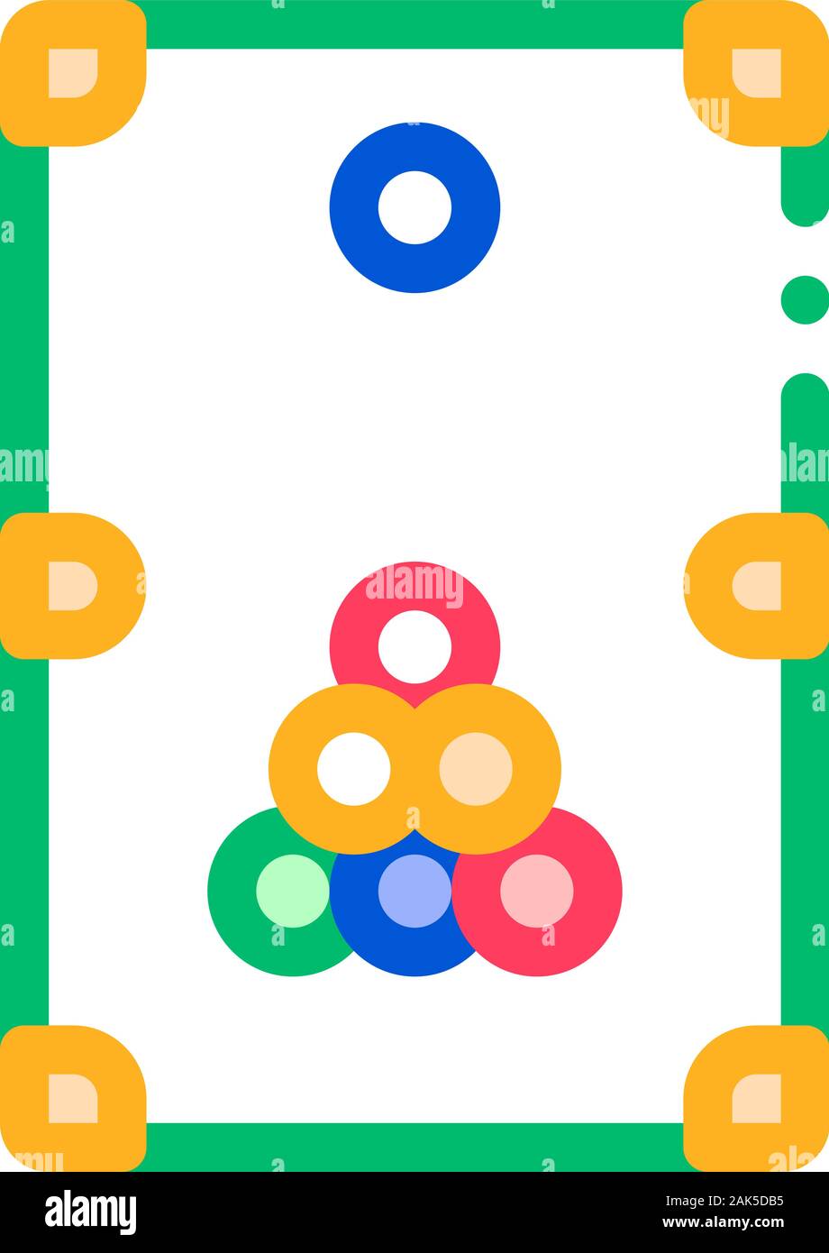 Gioco interattivo vettore Biliardo Thin Line Icona Illustrazione Vettoriale