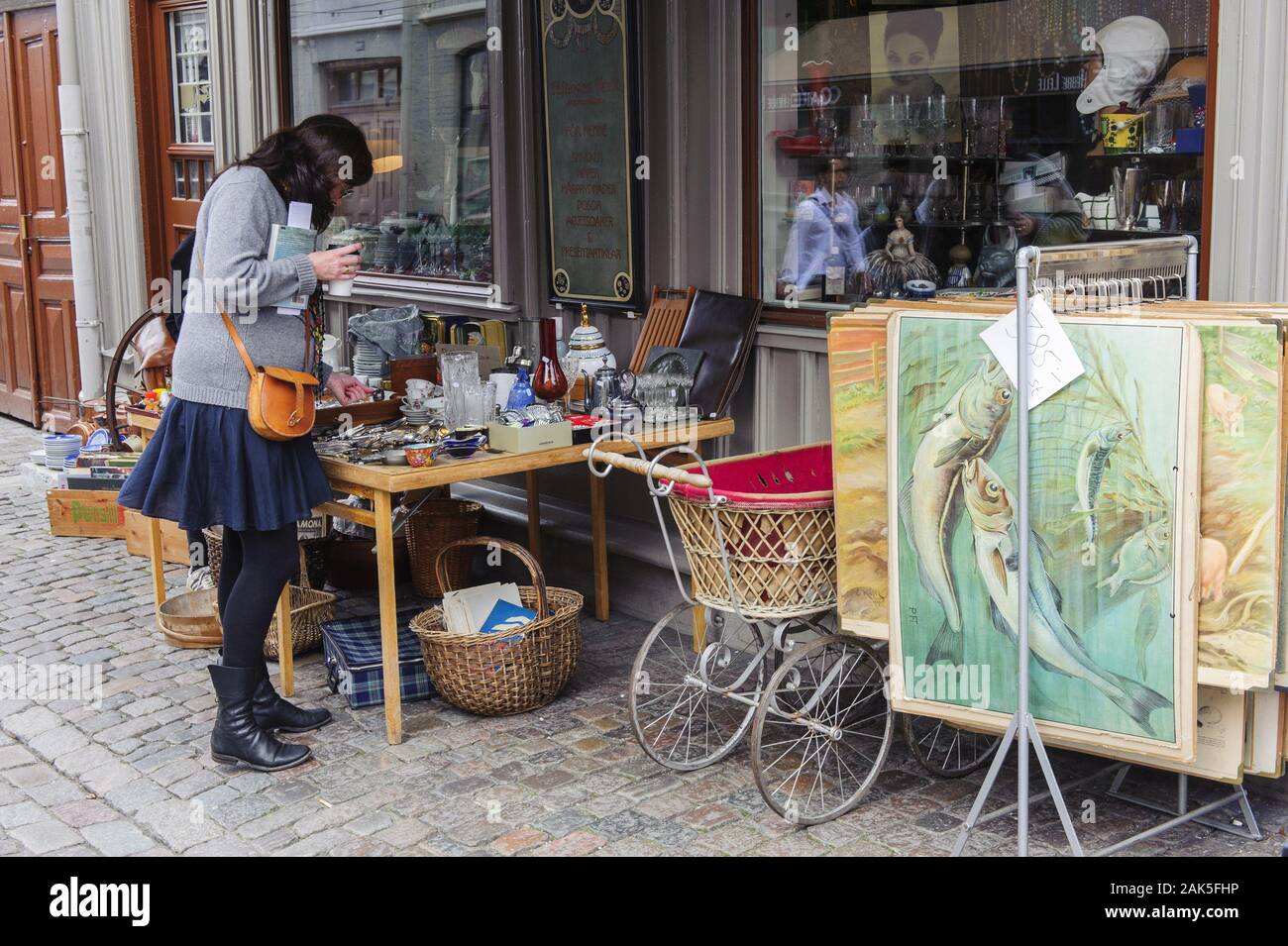 Goeteborg: Boutiquen, Cafe und gallerie im Stadtteil Haga, Schweden Sueden | Utilizzo di tutto il mondo Foto Stock