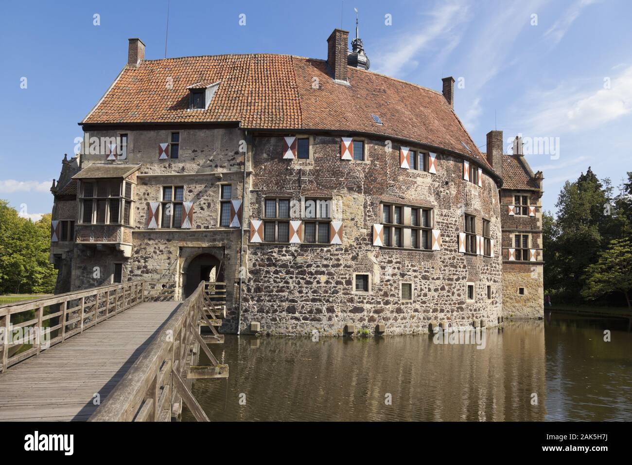 Luedinghausen: Vorburg und Hauptburg der Burg Vischering, Muensterland | Utilizzo di tutto il mondo Foto Stock