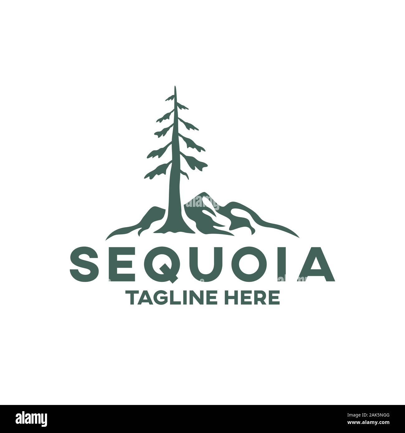 Struttura moderna sequoia logo. Illustrazione Vettoriale. Illustrazione Vettoriale