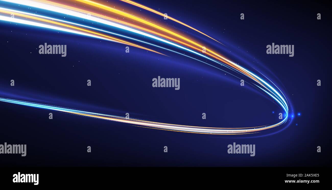 Una illustrazione vettoriale di slow shutter effetto, sentieri di luce effetto creato dalla maglia e strumento di sovrapposizione. Illustrazione Vettoriale