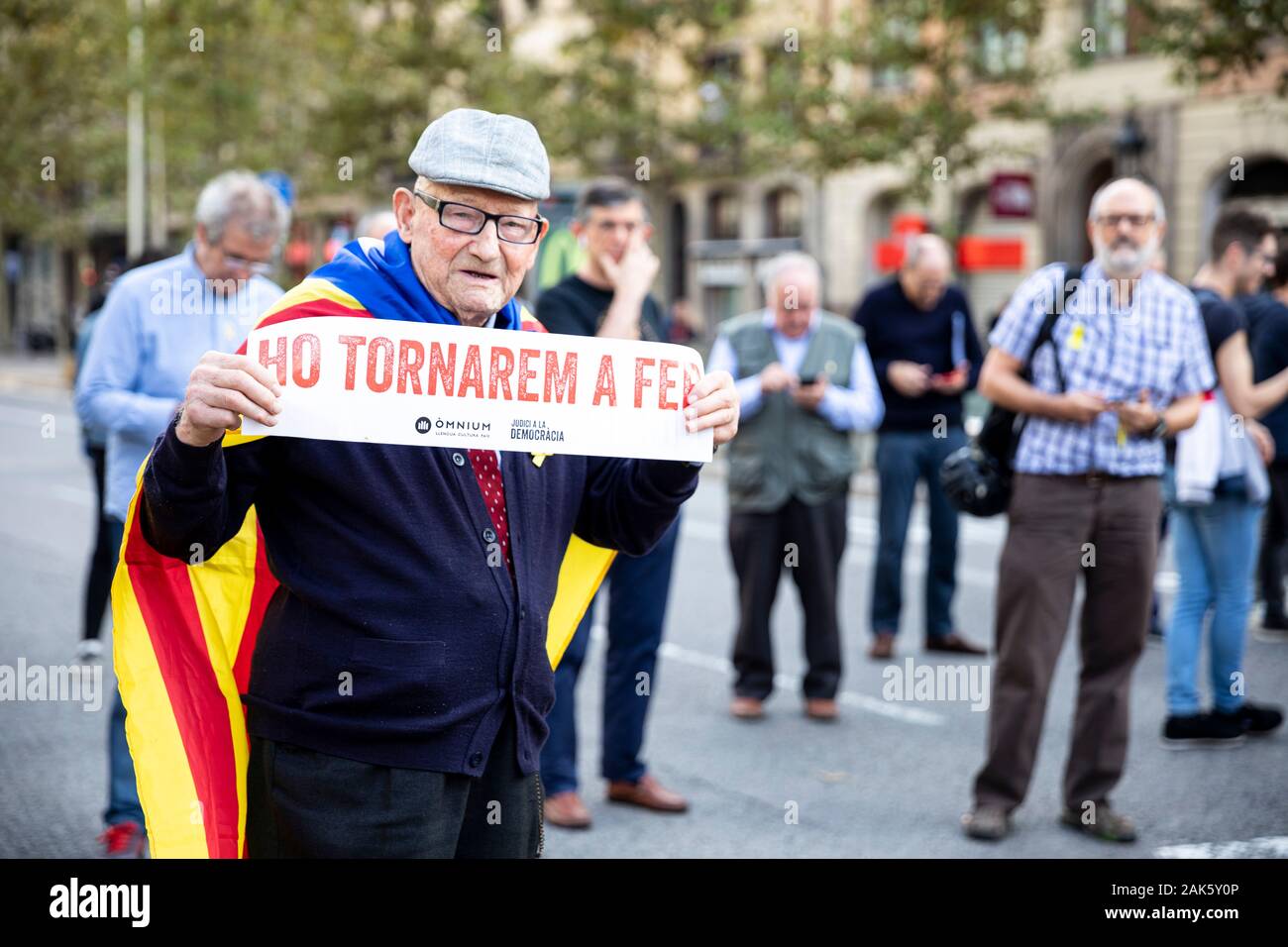 Giorno della frase del catalano di politici. Barcellona. 2019.10.14 Foto Stock