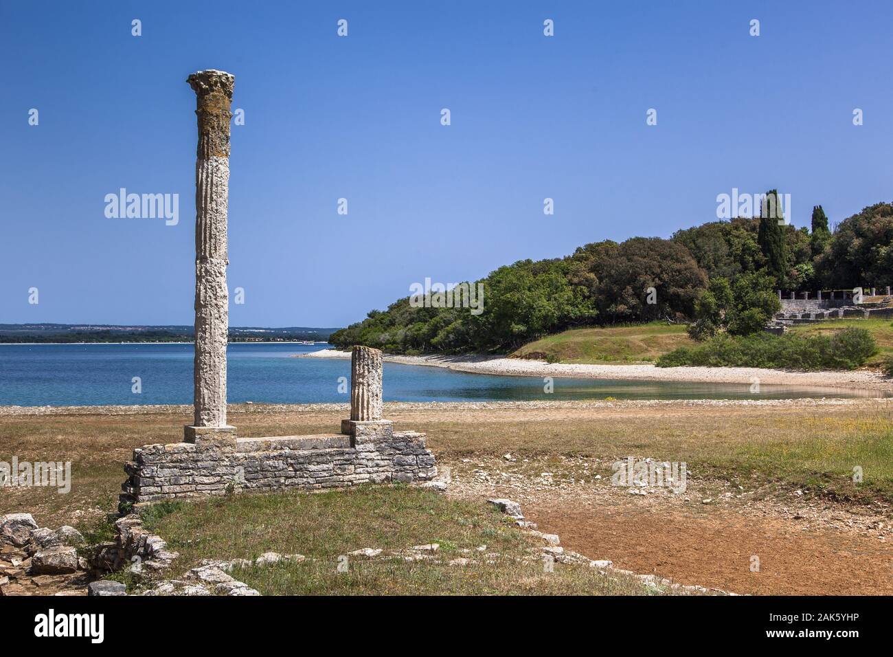 Nationalpark Brijuni-Inseln: Roemische Siedlung an der Verige Bucht auf der Hauptinsel Veli Brijun, Istrien | Utilizzo di tutto il mondo Foto Stock
