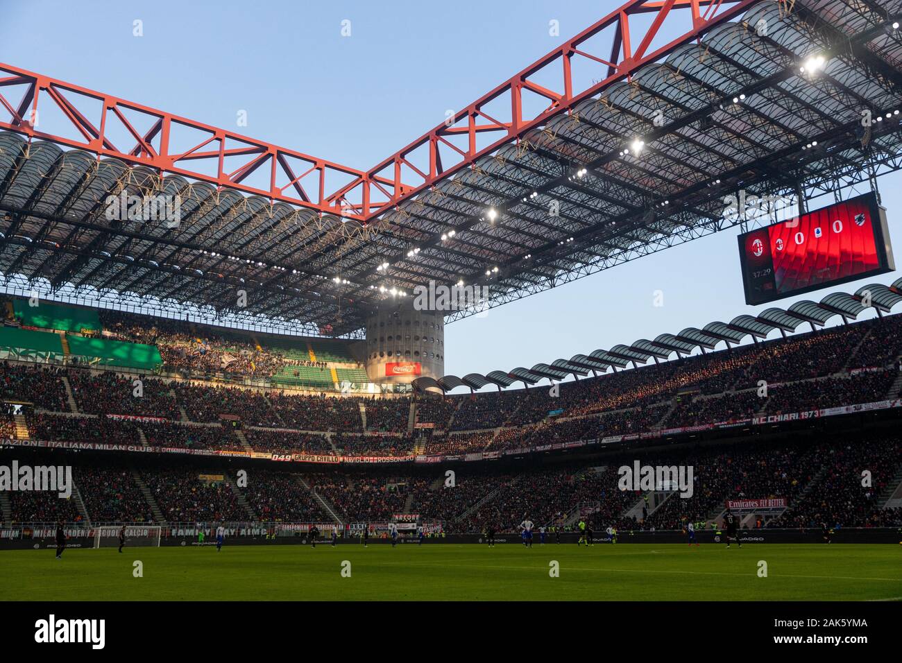 Stadio San Siro durante l'AC Milan vs Sampdoria, Milano, Italia, 06 gen 2020, Calcio Calcio italiano di Serie A del campionato Gli uomini Foto Stock