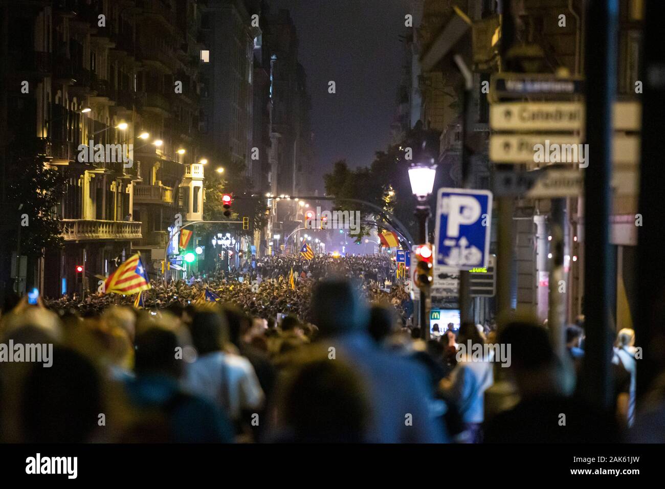 Giorno della frase del catalano di politici. Barcellona. 2019.10.14 Foto Stock