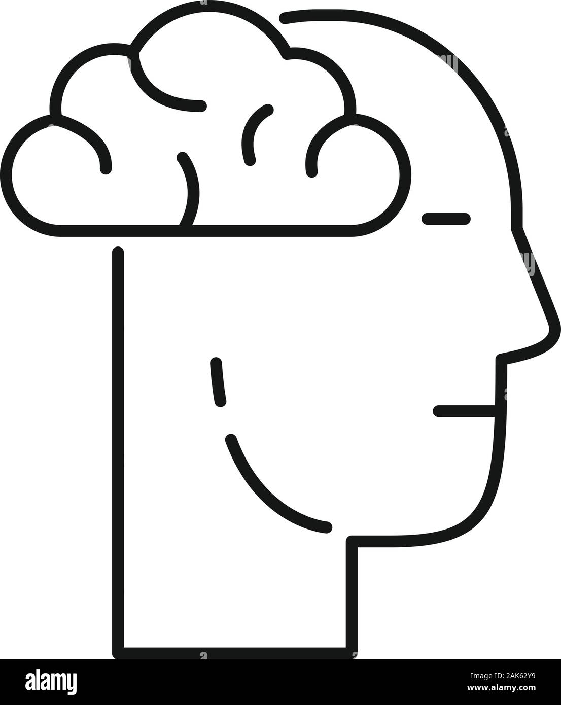 L uomo ricerca icona del cervello. Delineare uomo ricerca brain vector icona per web design isolato su sfondo bianco Illustrazione Vettoriale L uomo ricerca icona del cervello. Delineare uomo ricerca brain vector icona per web design isolato su sfondo bianco Illustrazione Vettoriale