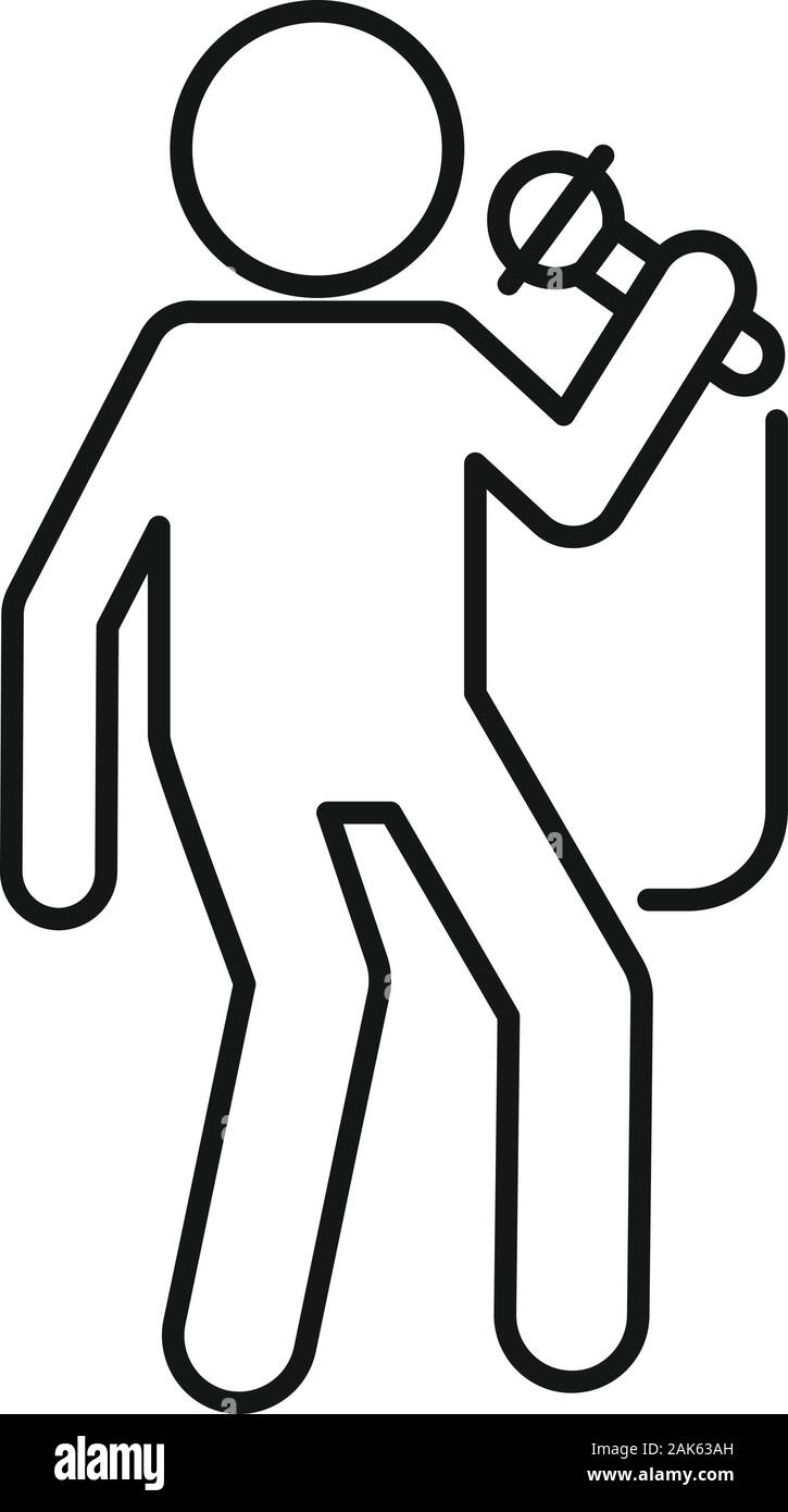 Concerto cantante icona. Concerto di contorno cantante icona del vettore per il web design isolato su sfondo bianco Illustrazione Vettoriale