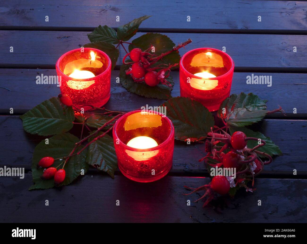 Lanterne rosse Foto Stock