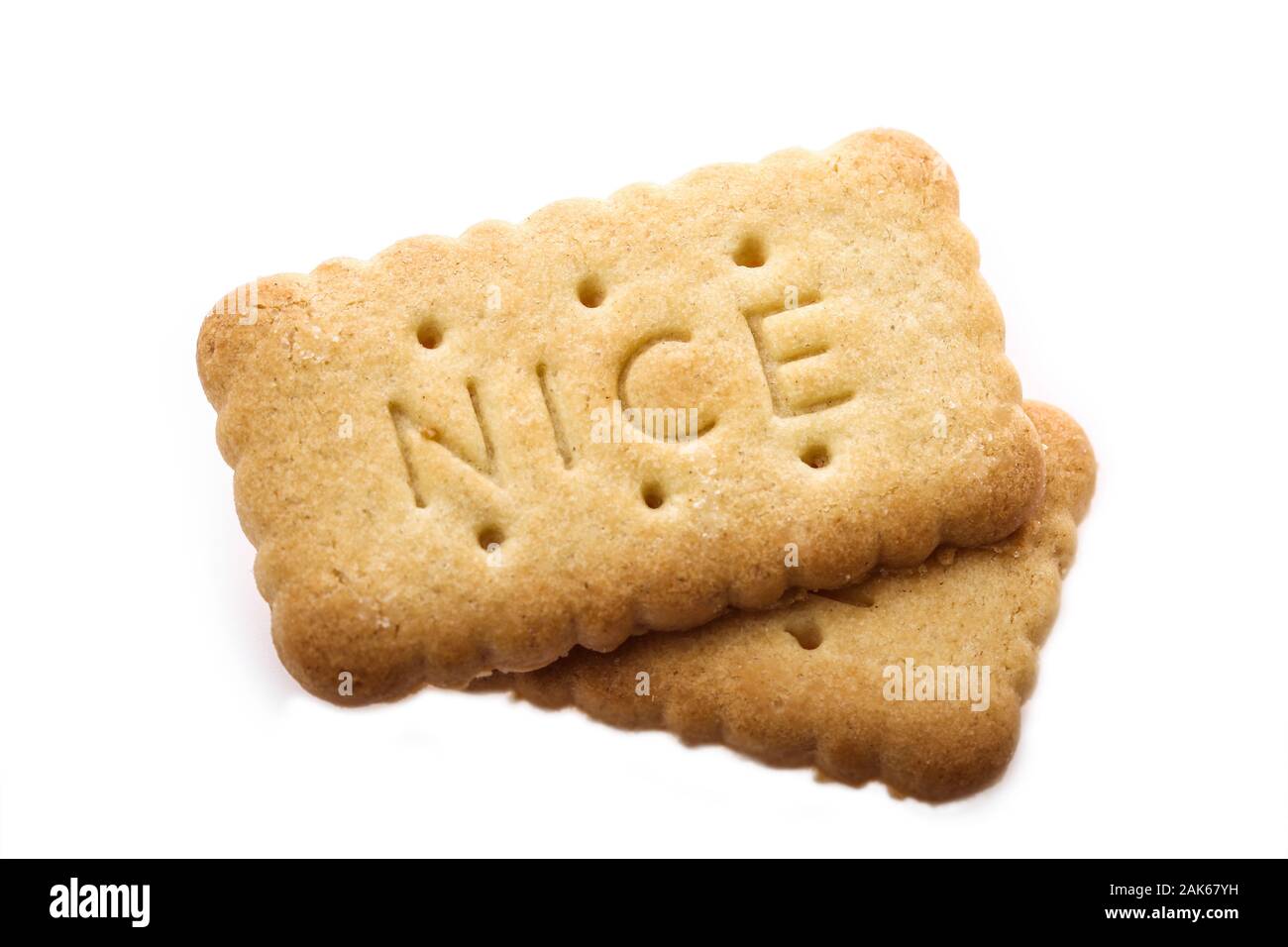 McVities biscotti di Nizza su sfondo bianco Foto Stock
