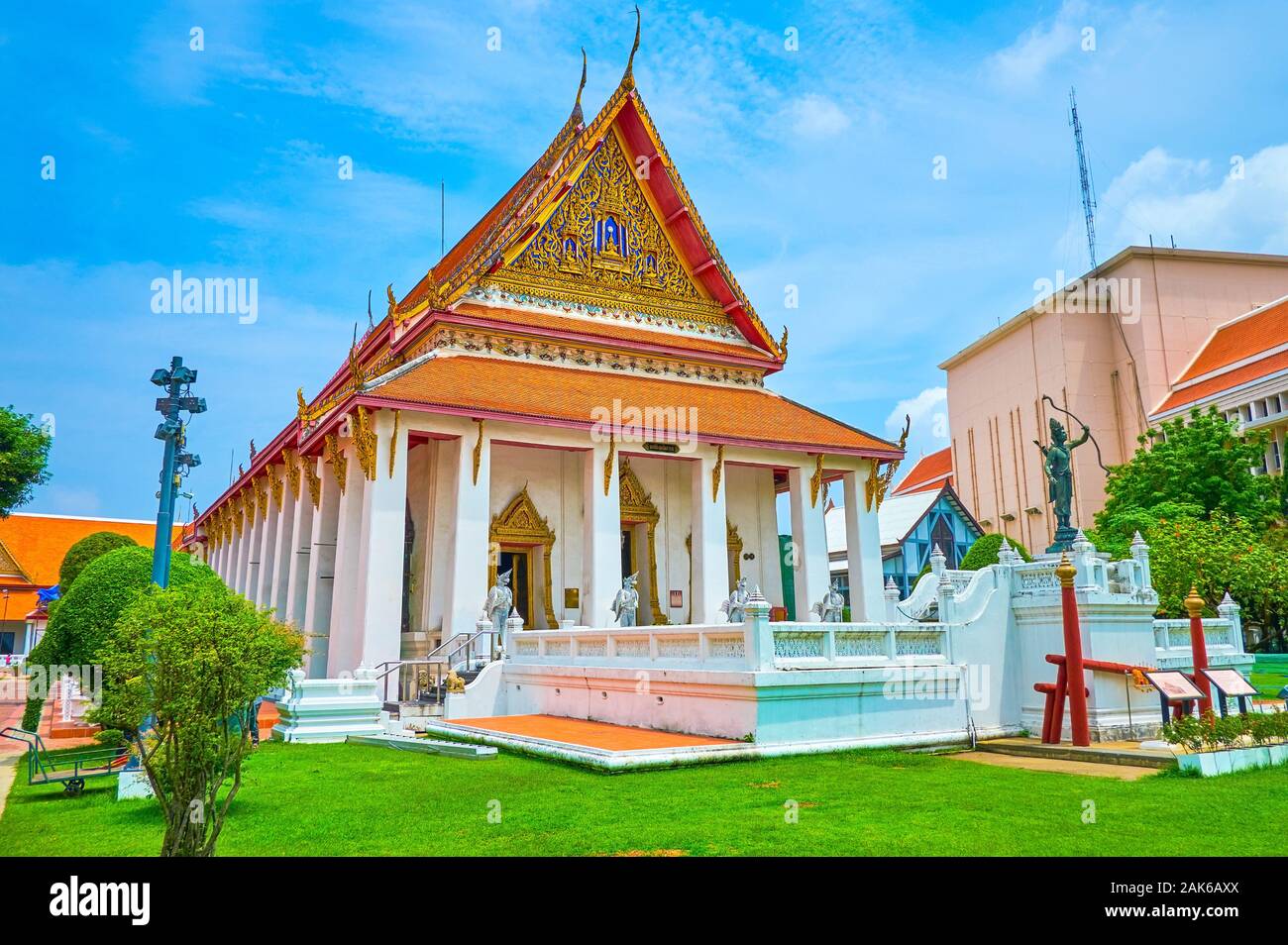 BANGKOK, Tailandia - 15 Aprile 2019: l'edificio straordinario di Phuttaisawan Royal Hall nel territorio del Museo Nazionale di Bangkok, il 15 aprile a Bangkok Foto Stock