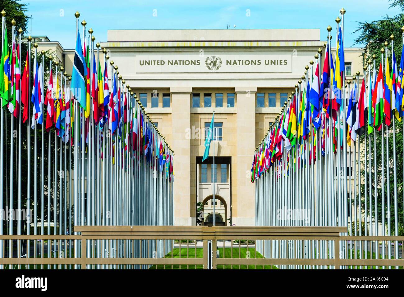Kanton Genf: Genf Voelcurbundpalast (Palais des Nations) Ariana-Park im, Schweiz | Utilizzo di tutto il mondo Foto Stock