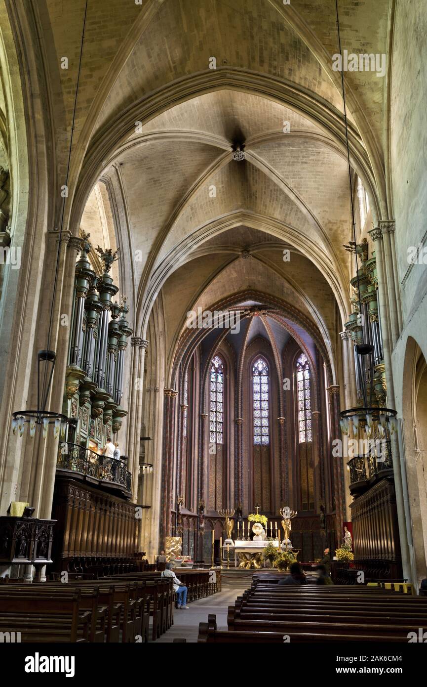 Aix-en-Provence: Blick in den Chor der Kathedrale Saint-Sauveur, Provenza | Utilizzo di tutto il mondo Foto Stock