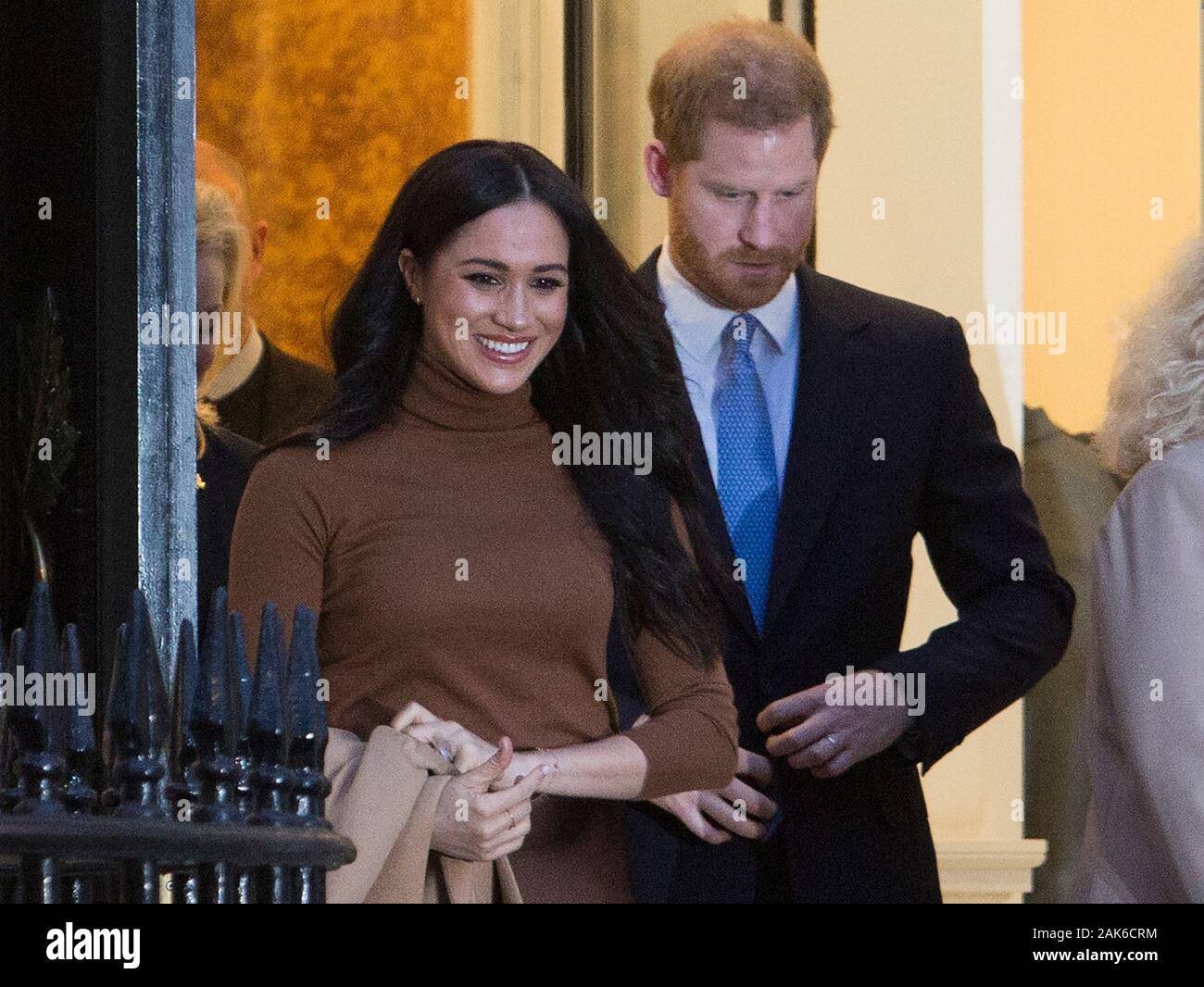 Il Duca e la duchessa di Sussex frequentare Canada Aula martedì 7 gennaio © Joshua Bratt. 07/01/2020. Londra, Regno Unito. Foto Stock