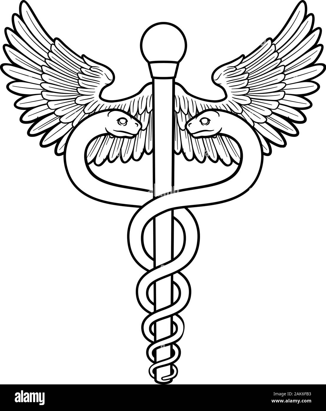 Caduceo Medico simbolo Illustrazione Vettoriale