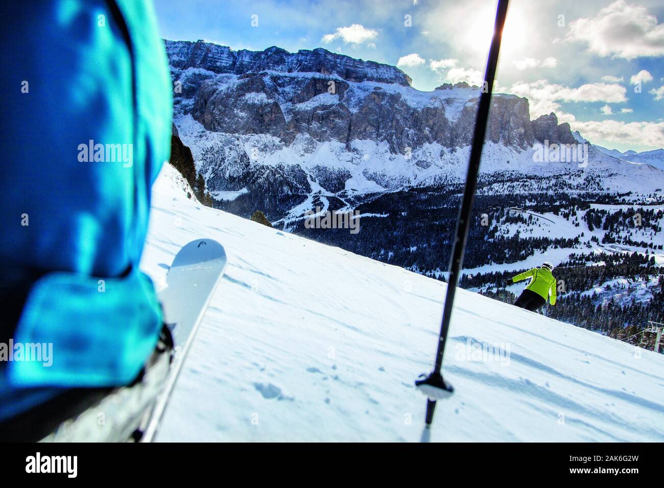Groedner Tal: Skigebiet Ciampinoi, Suedtirol | Utilizzo di tutto il mondo Foto Stock