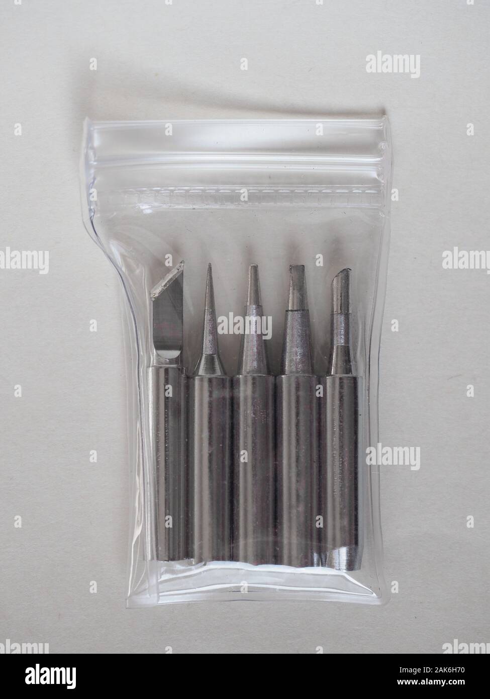 Gamma di punte di saldatura per saldatore elettrico Foto Stock