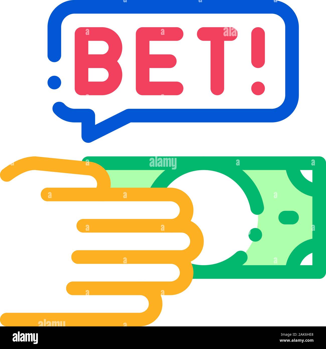 Lato rendono scommettere Scommesse e Gioco d'azzardo icona illustrazione vettoriale Illustrazione Vettoriale