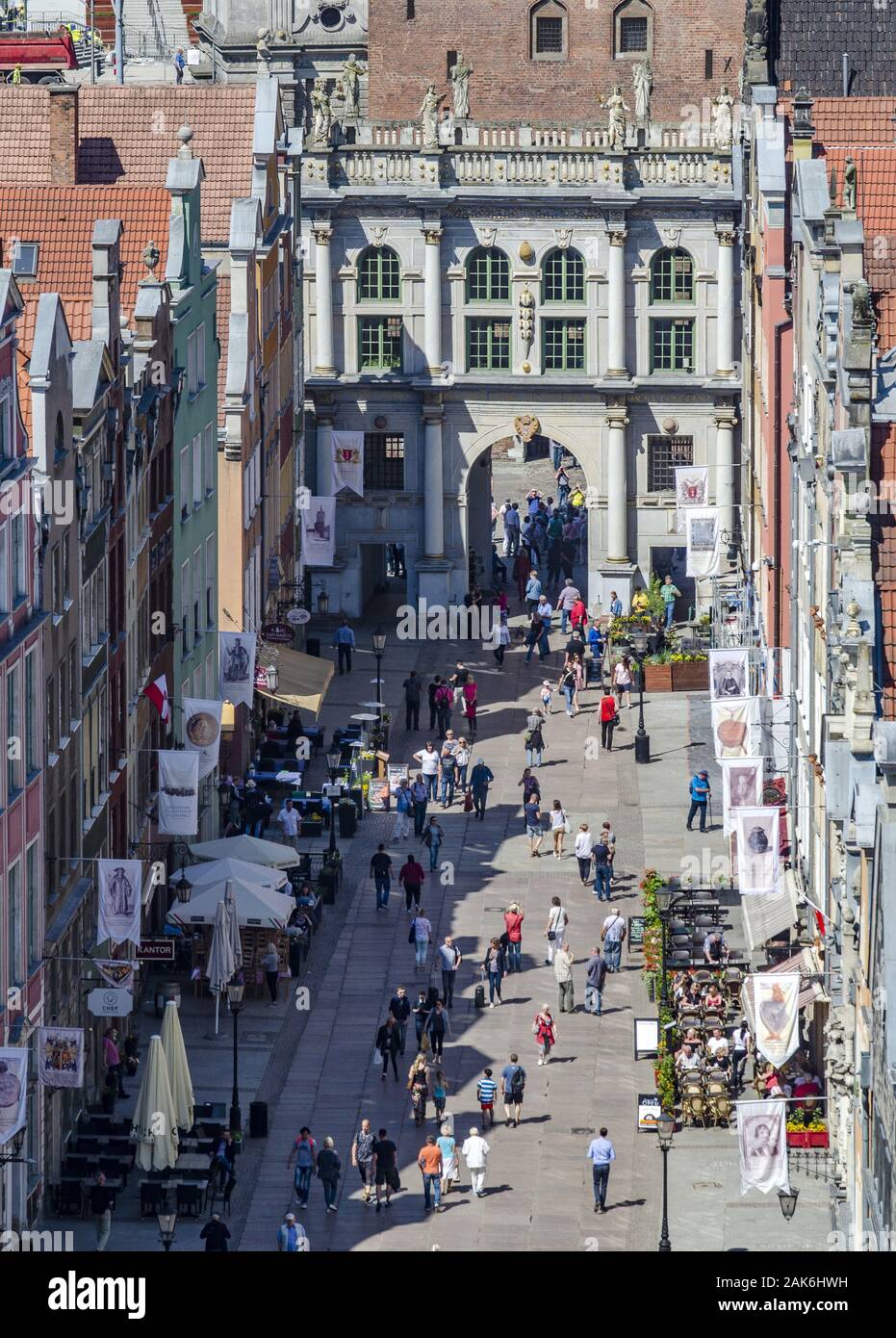 Gdansk (Danzica): Langgasser Tor (auch Goldenes Tor/Zlota Brama) am westlichen Ende der Danziger Langgasse (auch Lange Gasse/pl. ulica Dluga), Danzica | Foto Stock