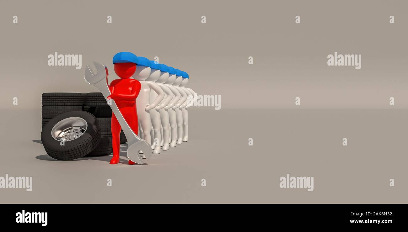 3d illustrator gruppo di gommista di simboli su uno sfondo grigio, 3d rendering del giocare a calcio. Include il percorso di selezione. Foto Stock