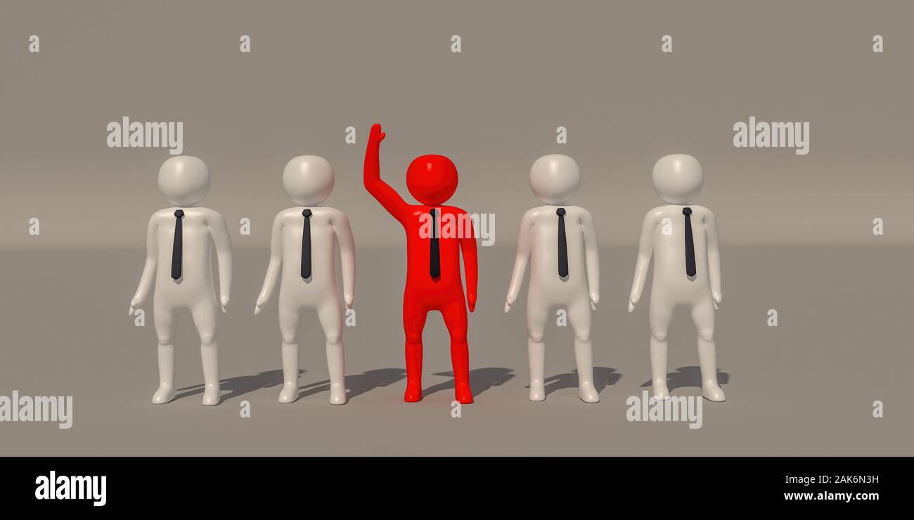 3d illustrator gruppo di carriera professionale simboli aziendali su sfondo grigio, rendering 3d del giocare a calcio. Include un percorso di selezione. Foto Stock