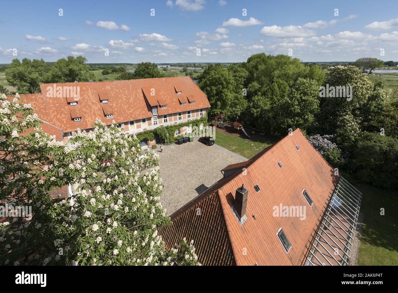 Biosphaerium Elbtalaue: Schloss Bleckede, Lueneburger Heide | Utilizzo di tutto il mondo Foto Stock