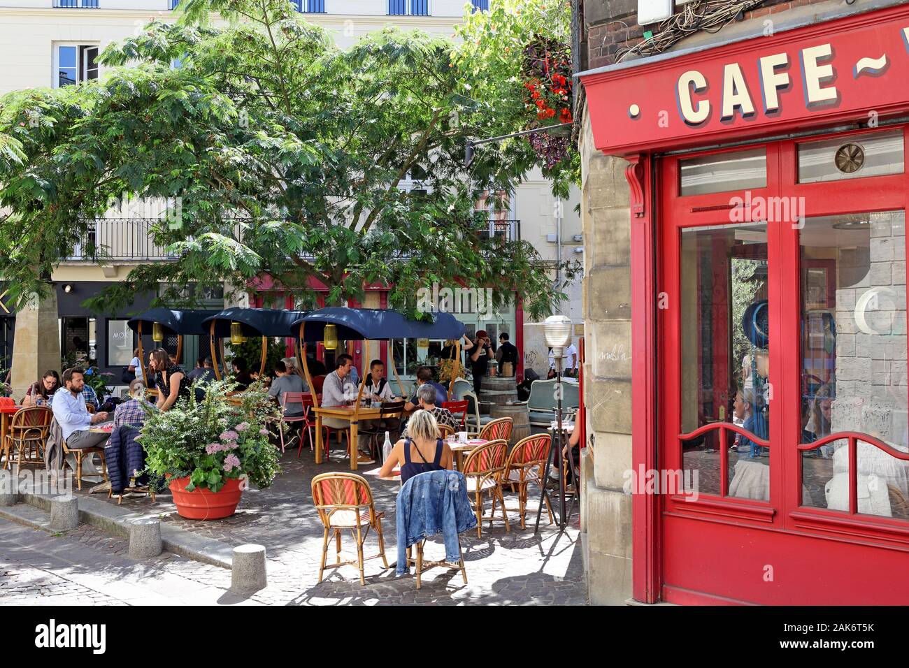 Rouen: Cafe L'Espiguette am Place Saint Amand, Rouen | Utilizzo di tutto il mondo Foto Stock