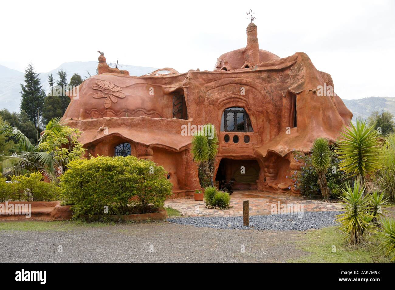Casa Terracotta, progettata e costruita dall'architetto colombiano Octavio Mendoza, Villa de Leyva, Colombia Foto Stock