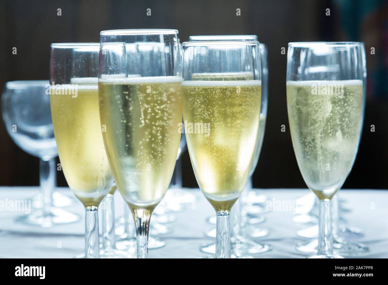 Bicchieri di champagne Foto Stock