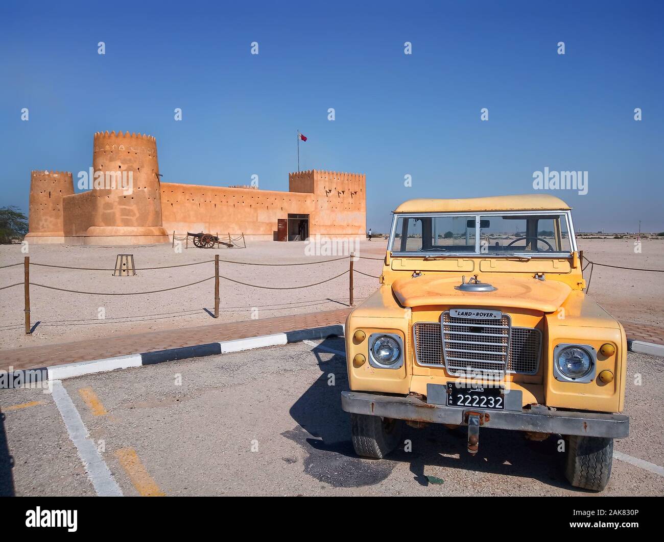 Il Forte al Zubara è una storica fortezza militare Qatar costruita nel 1928. E' una delle principali attrazioni turistiche del Qatar. Foto Stock
