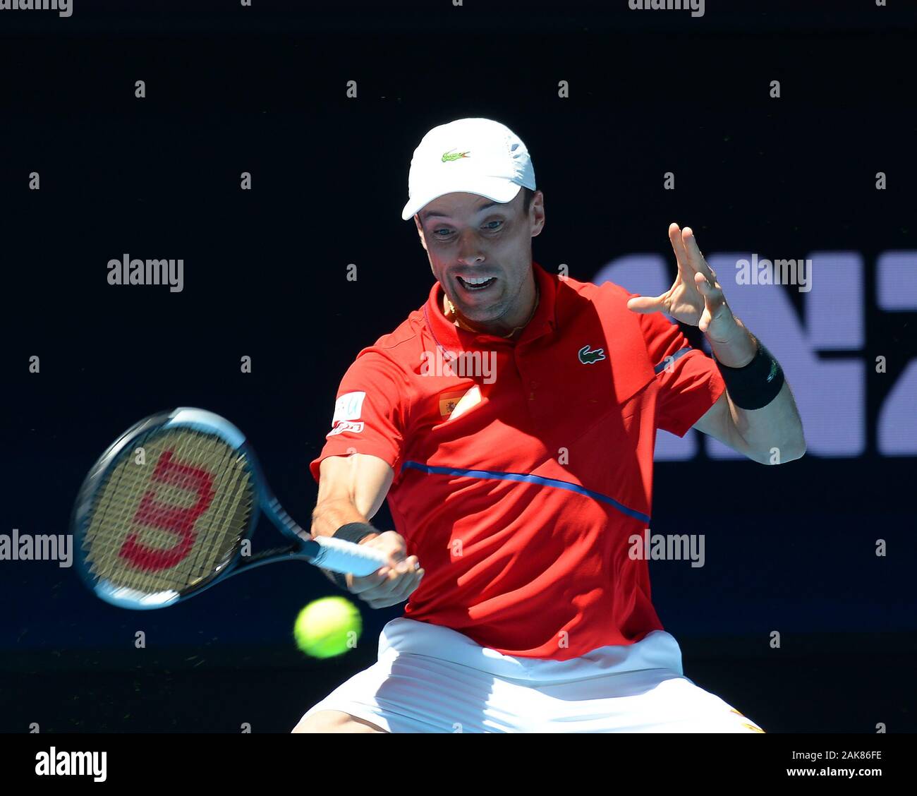 ATP Cup Perth Australia 2020 Roberto Bautista Agut (ESP) Go Soeda (JPN) Foto Anne Parker International Sports Fotos Ltd/Alamy Live News Foto Stock