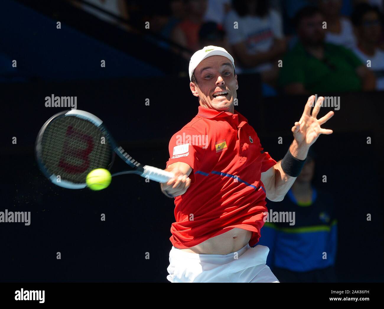 ATP Cup Perth Australia 2020 Roberto Bautista Agut (ESP) Go Soeda (JPN) Foto Anne Parker International Sports Fotos Ltd/Alamy Live News Foto Stock