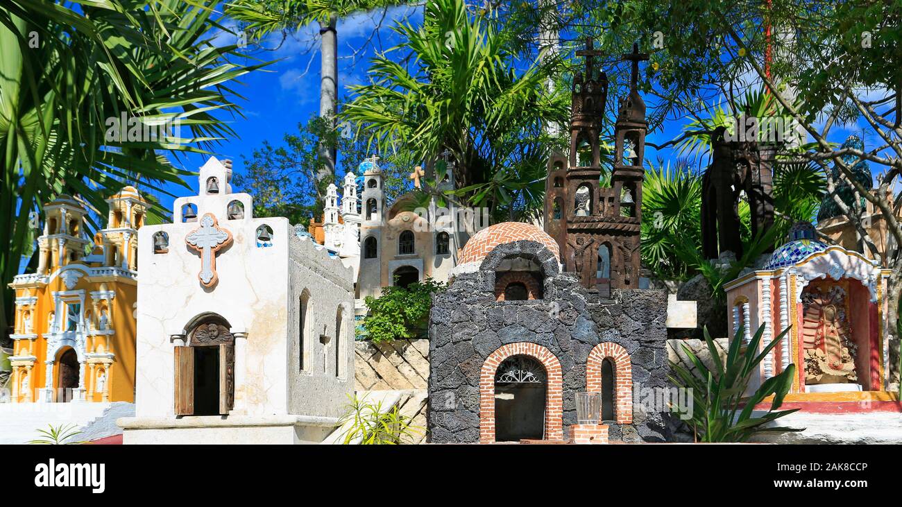 Tradizionale messicano cimitero, Riviera Maya, Messico Foto Stock