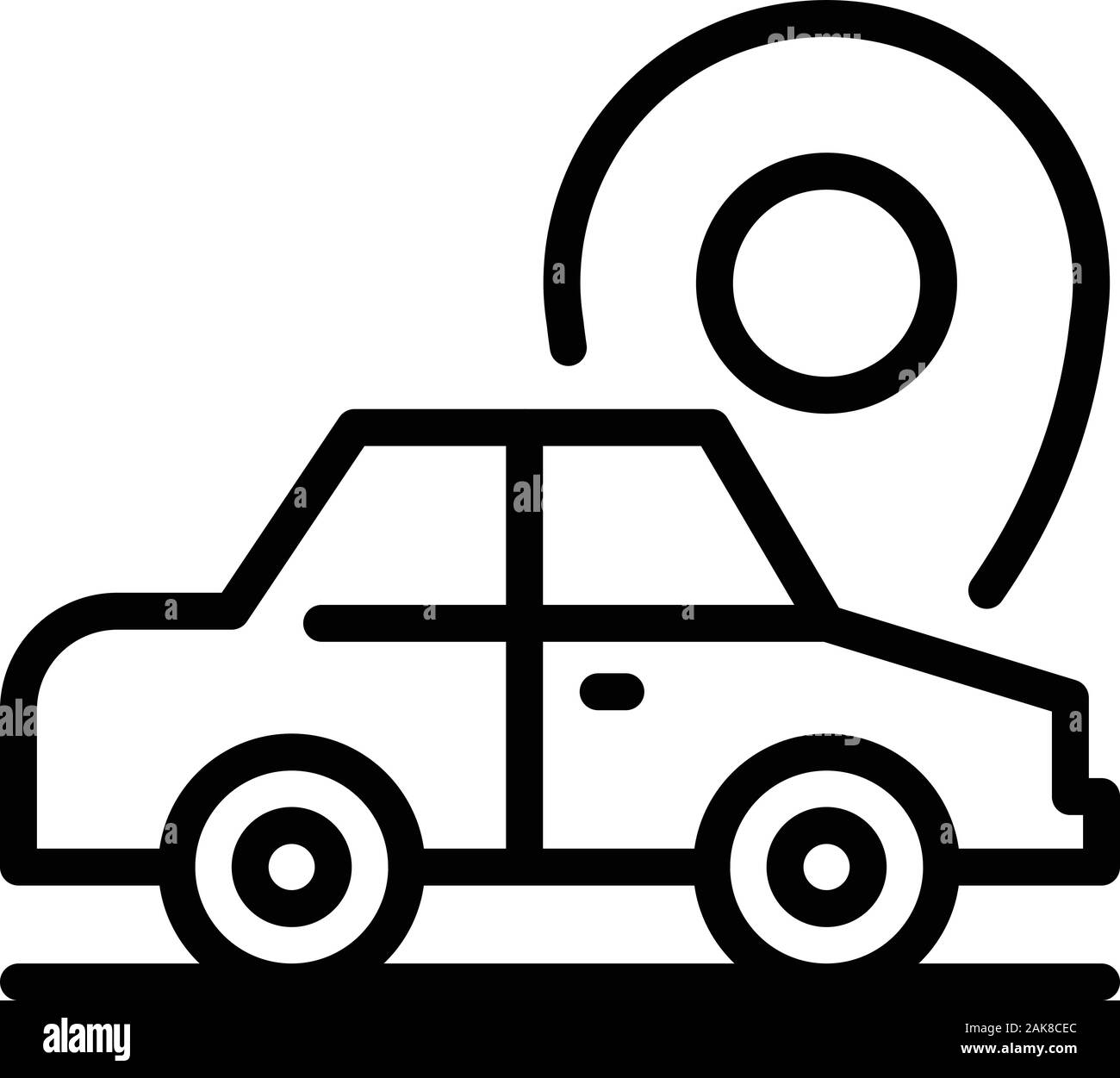 Viaggi in Auto icona localizzazione, stile contorno Immagine e Vettoriale -  Alamy