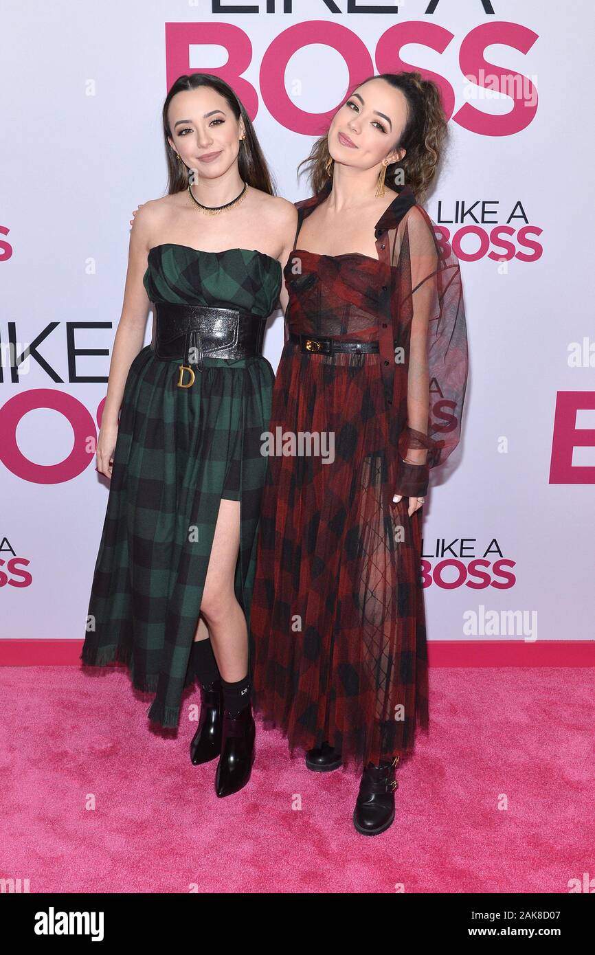 (L-R) Vanessa Merrell e Veronica Merrell assistere "come un boss" New York City Premiere al SVA Theatre di New York, NY, 7 gennaio 2020. (Foto di Antonio Behar/Sipa USA) Foto Stock