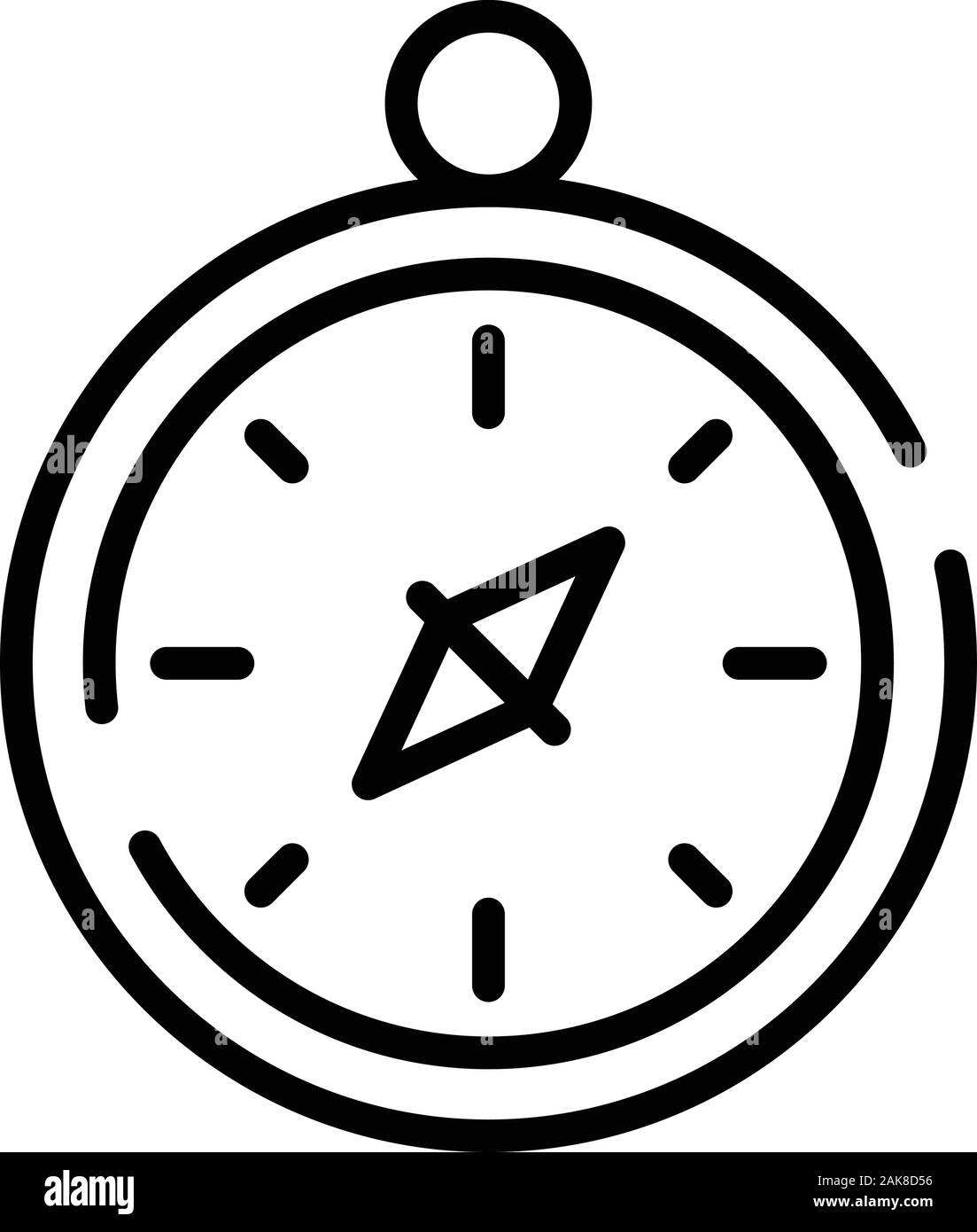 Canto icona della bussola, stile contorno Illustrazione Vettoriale