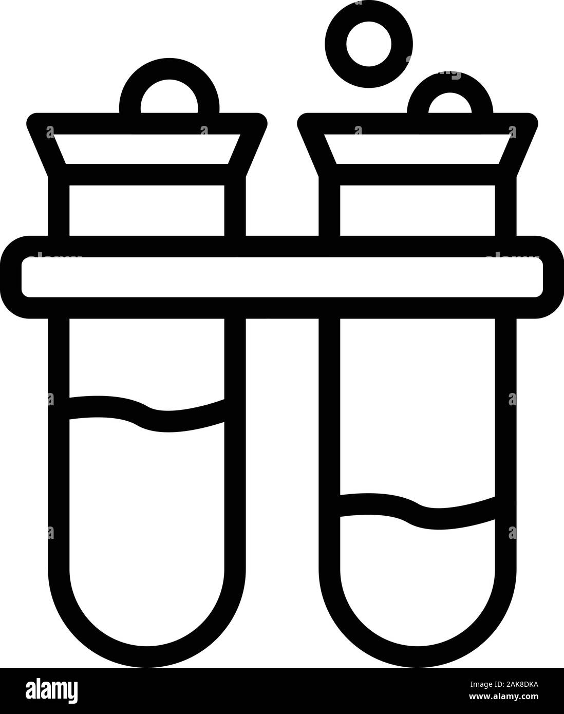 Prova supporto tubo di icona di stile di contorno Illustrazione Vettoriale