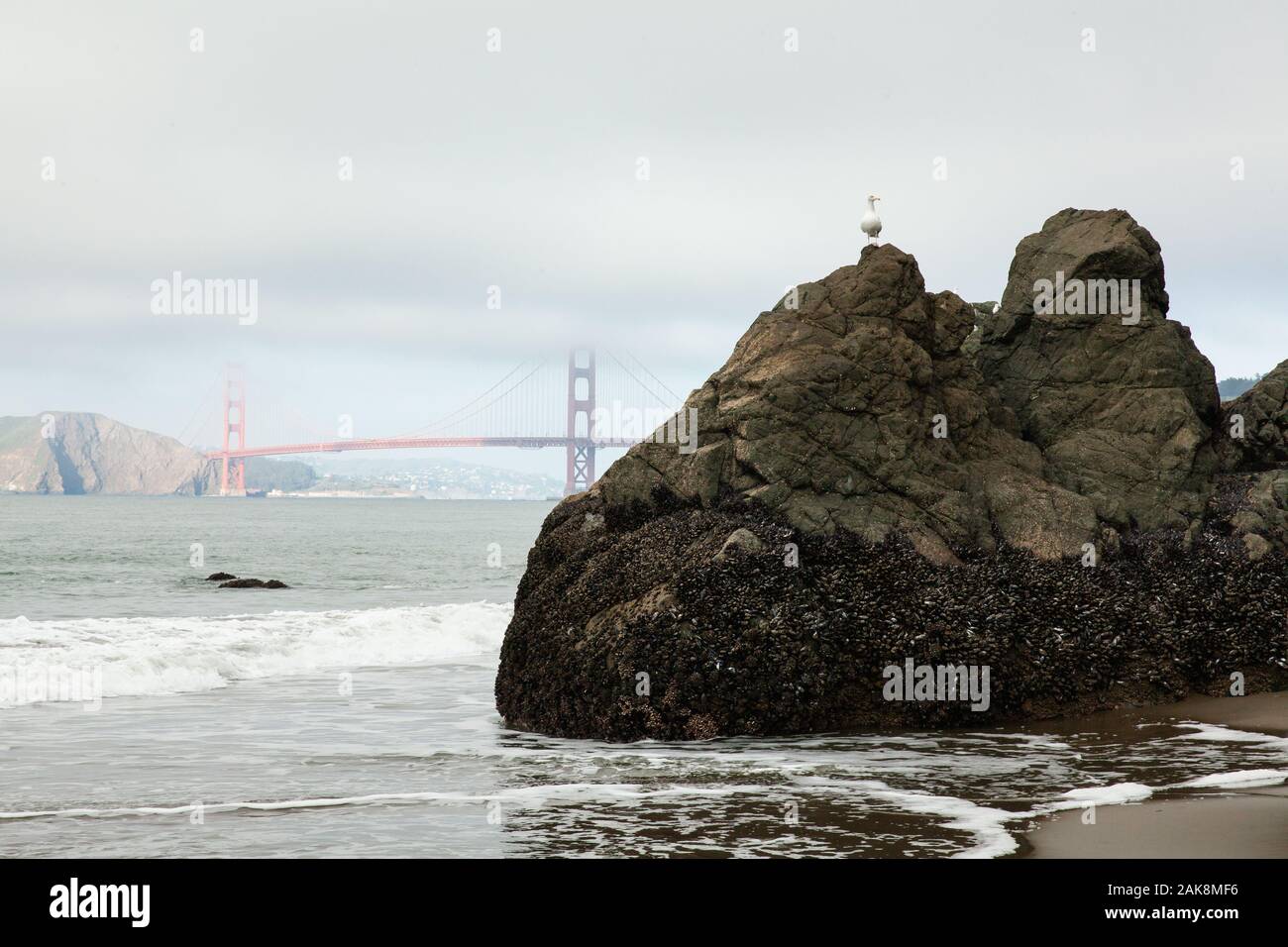 Golden Bridge vista dal China Beach in San Francisco Foto Stock