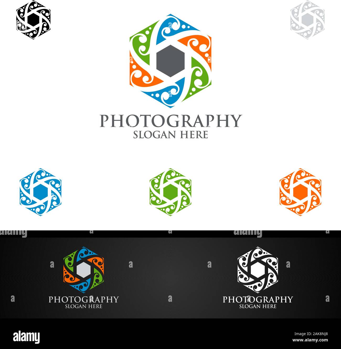 La natura della fotografia icona Logo vettoriale del modello di progettazione Illustrazione Vettoriale