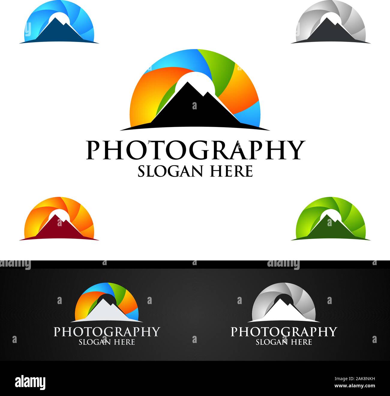 La natura della fotografia icona Logo vettoriale del modello di progettazione Illustrazione Vettoriale