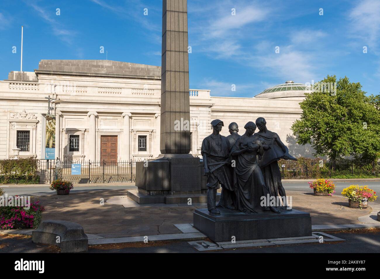 Leverhulme Memorial e Lady Lever Art Gallery, Port Sunlight, Wirral, Inghilterra Foto Stock