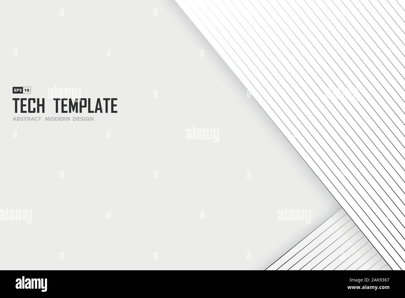 Abstract black line tech stripe su sfondo bianco modello di disegno. Utilizzare per creare poster, artwork, annuncio, design. illustrazione eps vettoriali10 Illustrazione Vettoriale