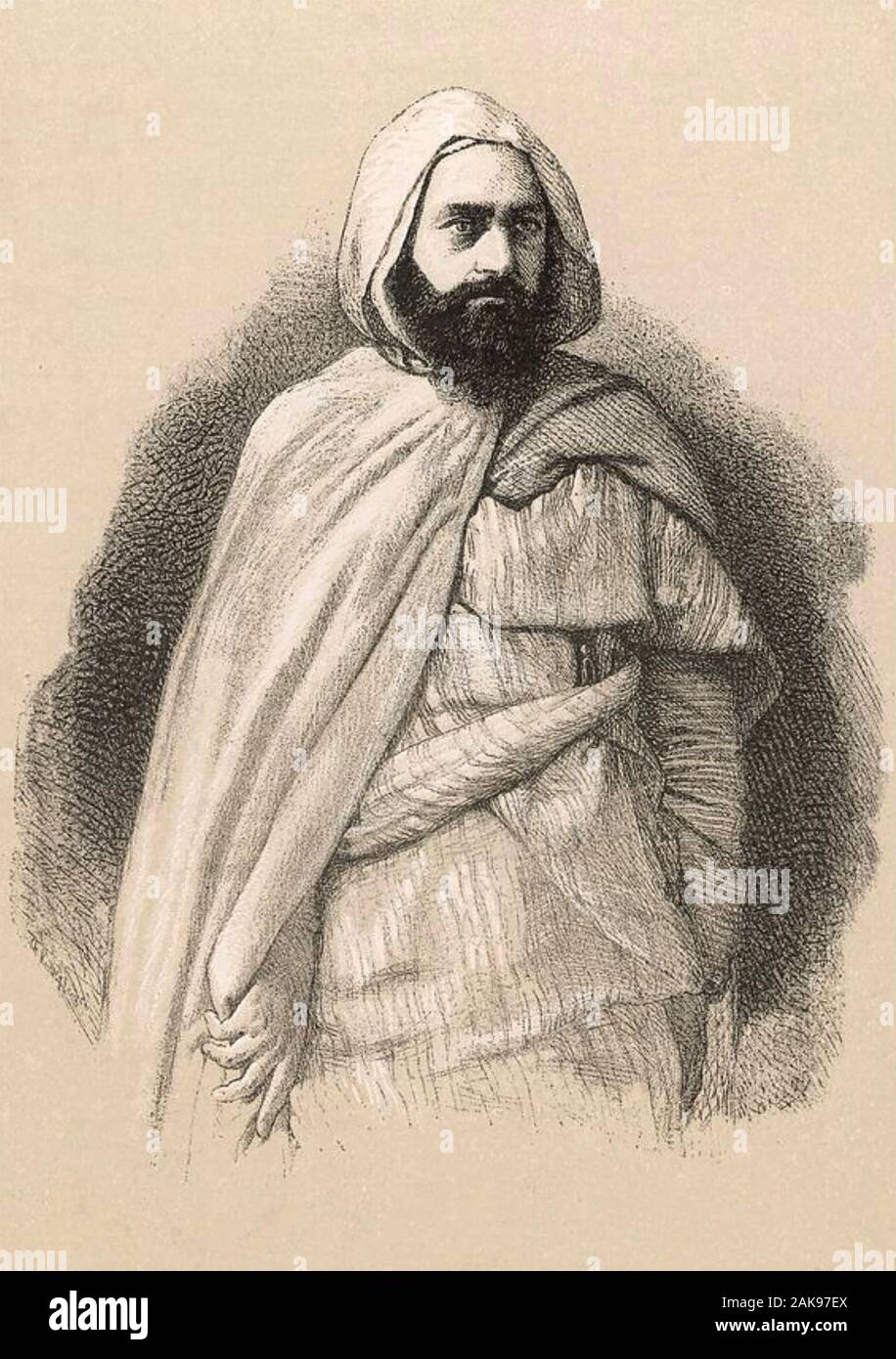 EMIR ABDELKADER(1808-1883) religiosi algerini e leader militare contro l'occupazione francese; circa 1860 Foto Stock