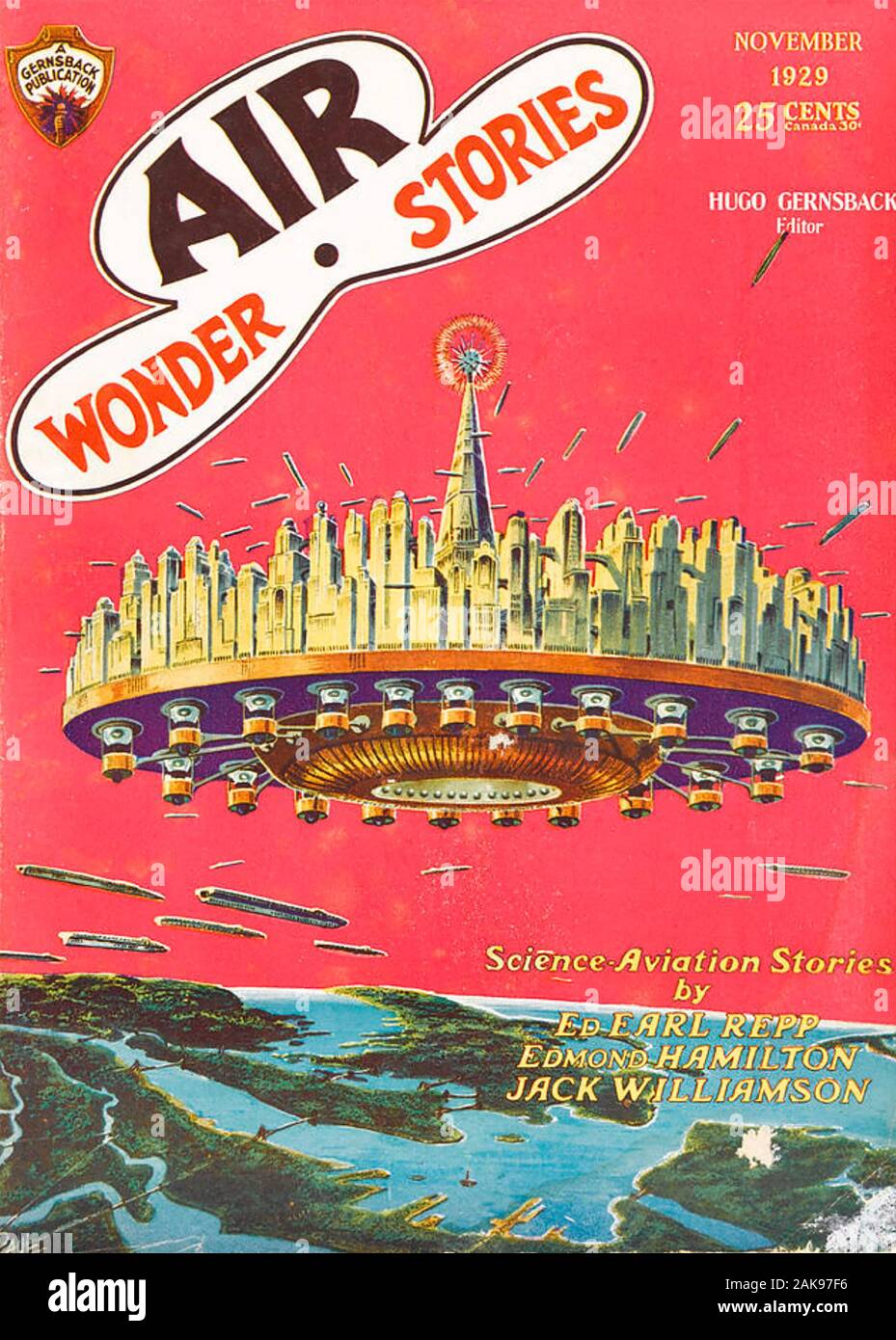 Aria storie di meraviglia American science fiction Magazine Novembre 1929 fondata da Hugo Gernsback Foto Stock