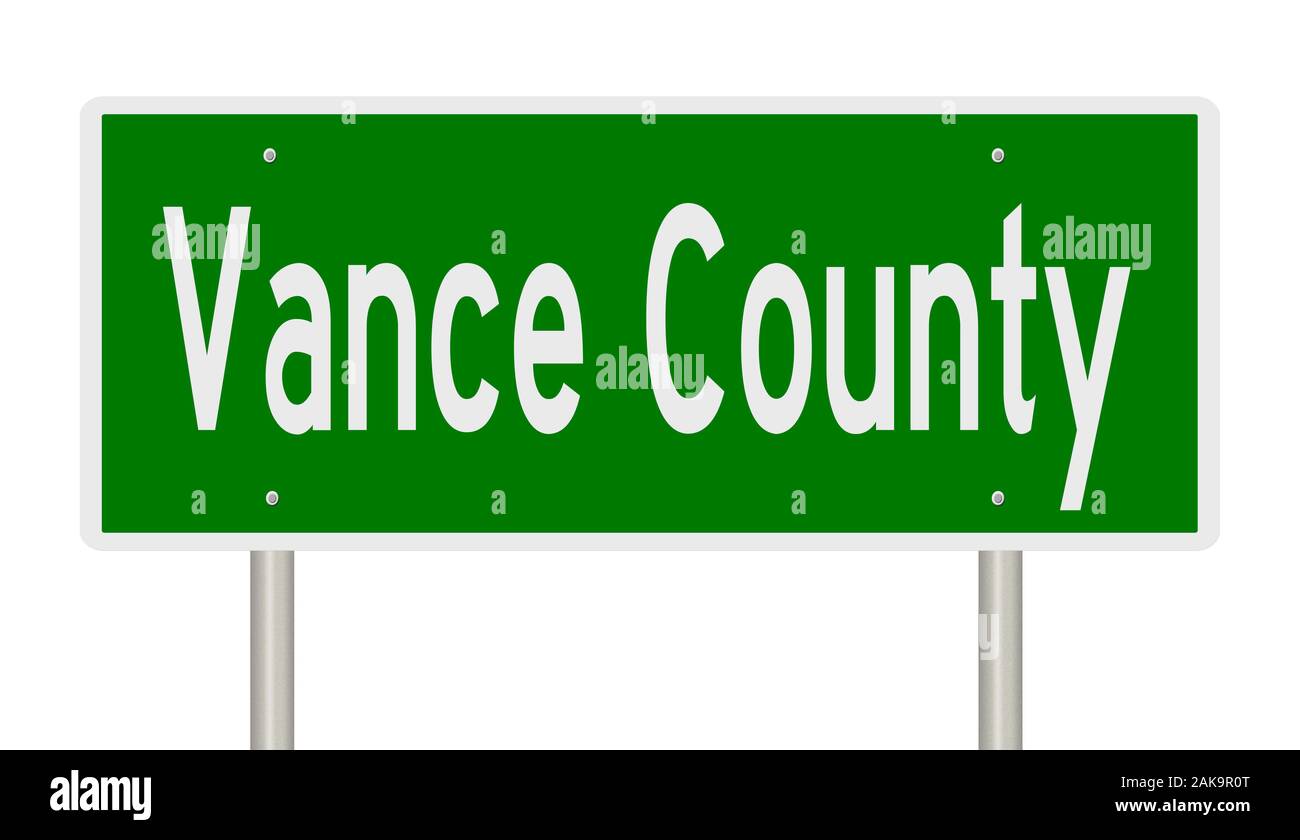 Rendering di un'autostrada verde 3d per Vance County Foto Stock