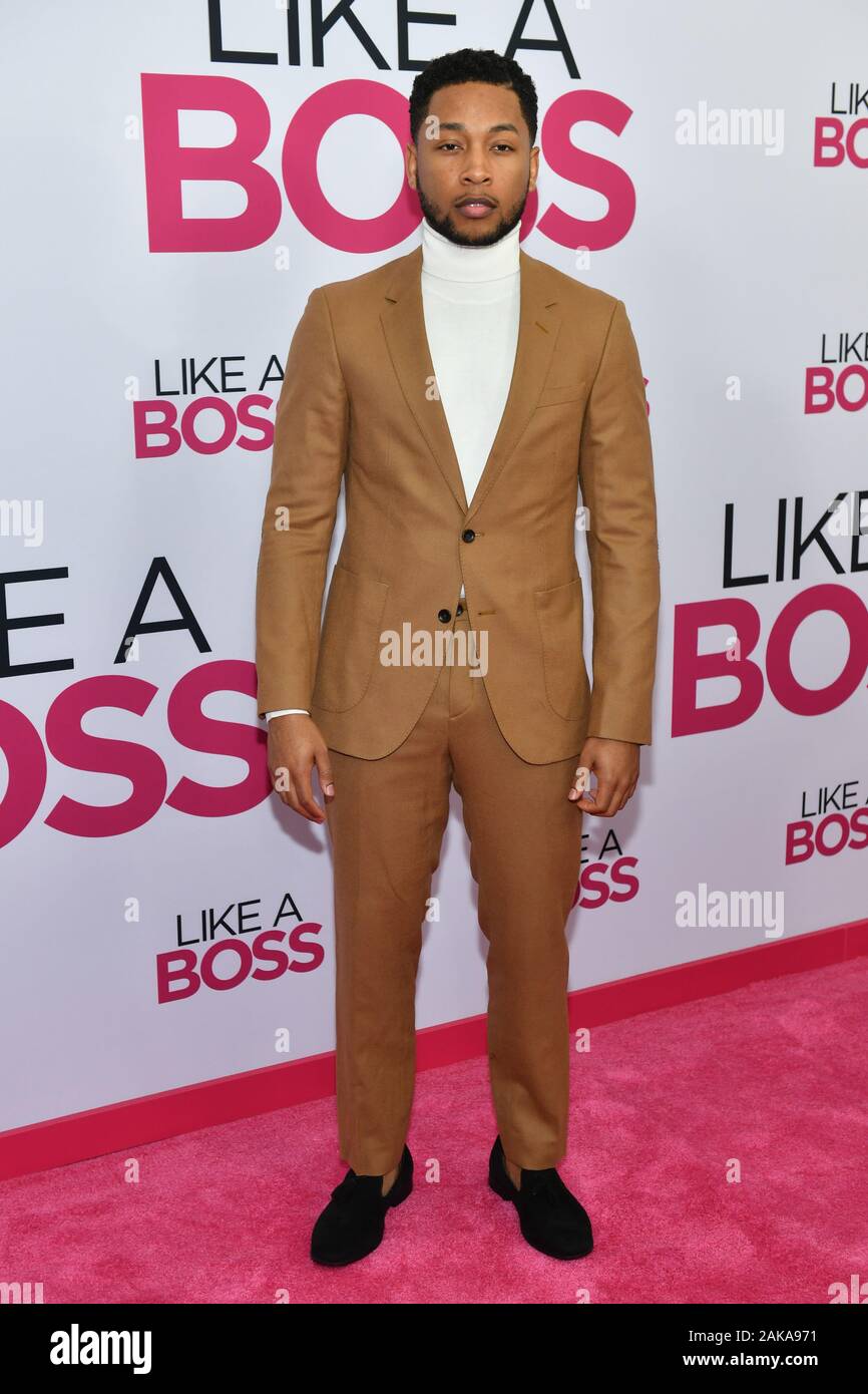 'Come un Boss' film Premiere mondiale, arrivi, SVA Theatre di New York, Stati Uniti d'America - 07 Gen 2020 - Jacob Latimore Foto Stock