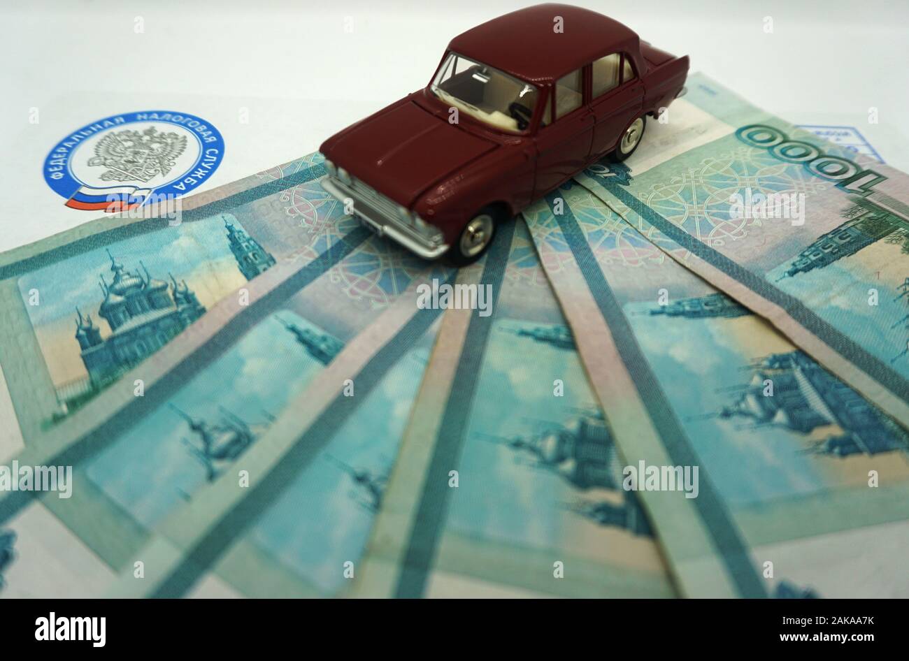 Auto, Russo denaro, servizio di assistenza fiscale Foto Stock
