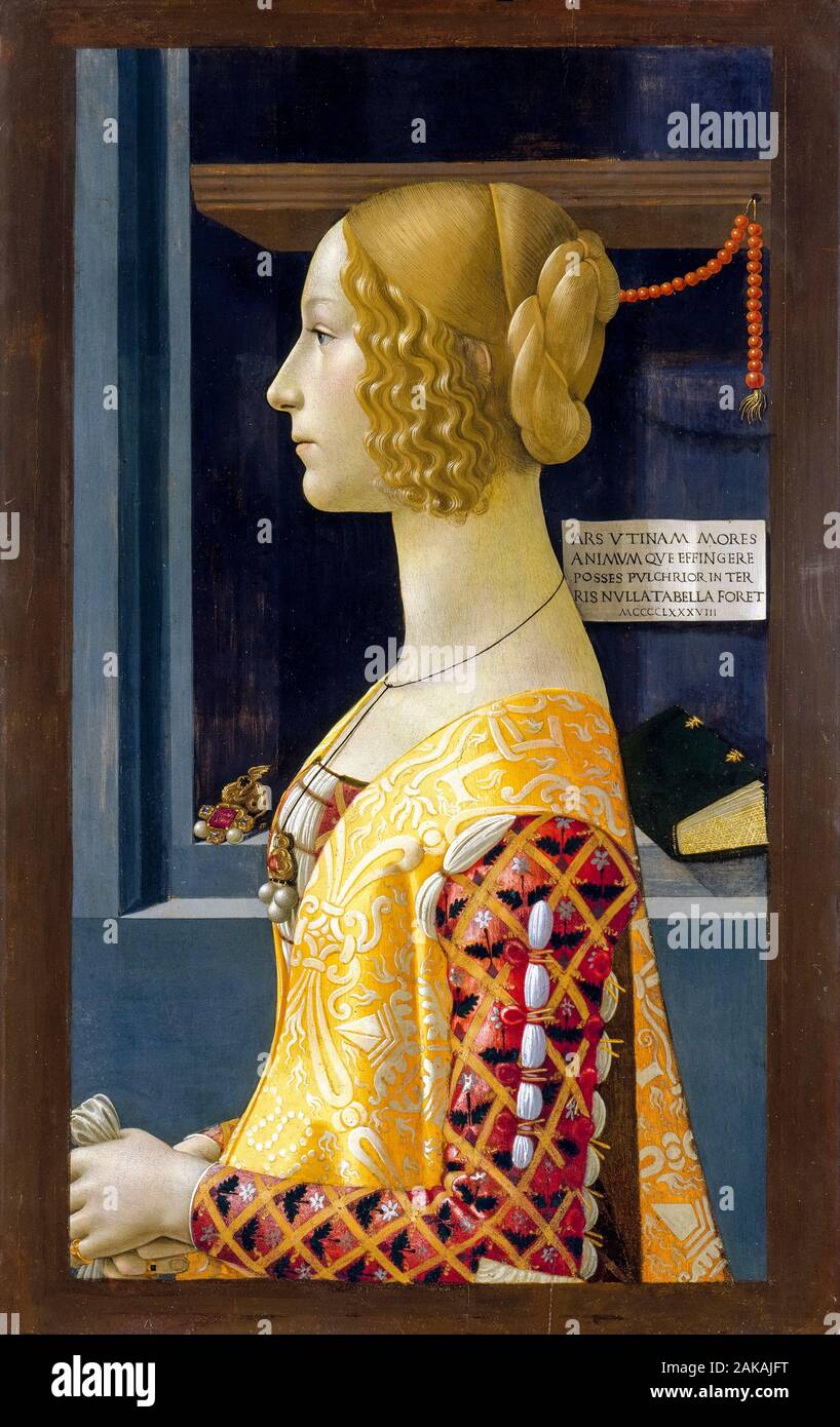 Domenico Ghirlandaio, Ritratto di Giovanna Tornabuoni, pittura, 1489-1490 Foto Stock